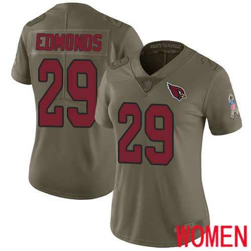 Arizona Cardinals Limited Olive Women Chase Edmonds Jersey NFL Football #29 2017 Salute to Service